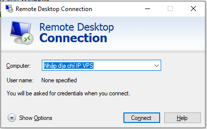 Hướng dẫn đăng nhập sử dụng VPS trên máy tính Windows